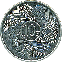 10 Francs 2011 Wertseite
