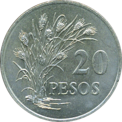20 Pesos 1977 Wertseite