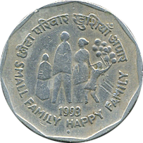 2 Rupees 1993 Bildseite