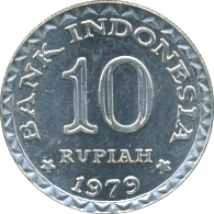 10 Rupiah 1979 Wertseite