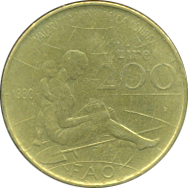 200 Lire 1980 Wertseite