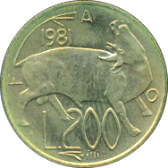 200 Lire 1981 Wertseite
