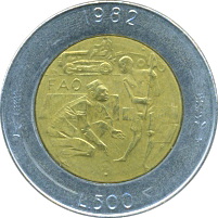 500 Lire 1982 Wertseite