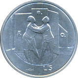 5 Lire 1976 Wertseite