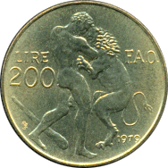 200 Lire 1979 Wertseite
