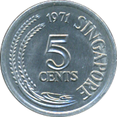 5 Cents 1971 Wertseite