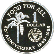 1 Dollar 1995 Silber Wertseite