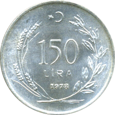 150 Lira 1978 Wertseite
