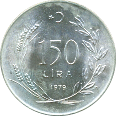 150 Lira 1979 Wertseite