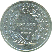 750.000 Lira 2002 Wertseite