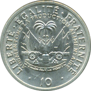 10 Centimes 1975, 1983 Wertseite