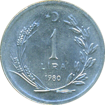 1 Lira 1980 Wertseite