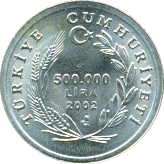500.000 Lira 2002 Wertseite